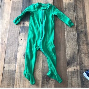 Qty 2: Size 6-9 month Primary kelly green onesie.